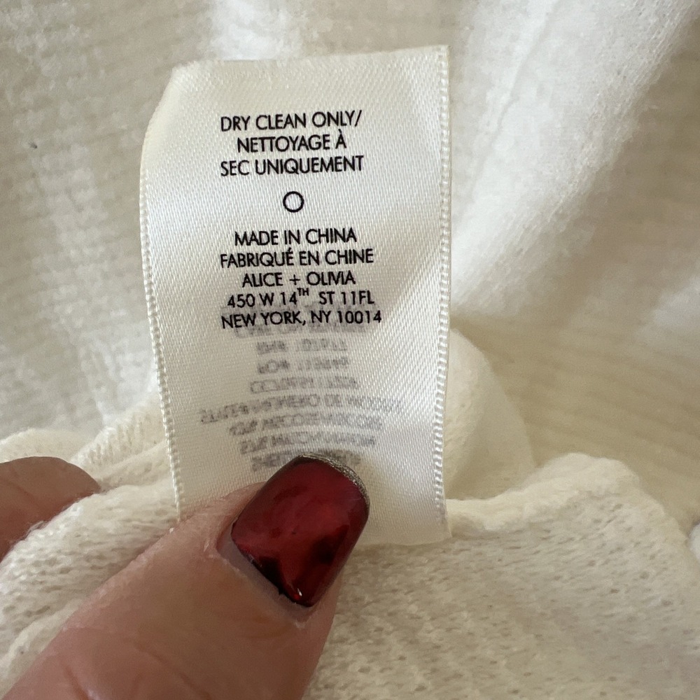 Alice + Olivia Cowl Neck Sweater Dress Women L Body Con Fitted Off White Long - Picture 10 of 10